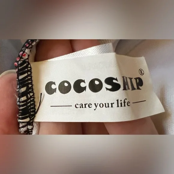 Retro 50s Inspired Cherry Print Black and Red Swimsuit Size 3XL - Picture 3 of 7